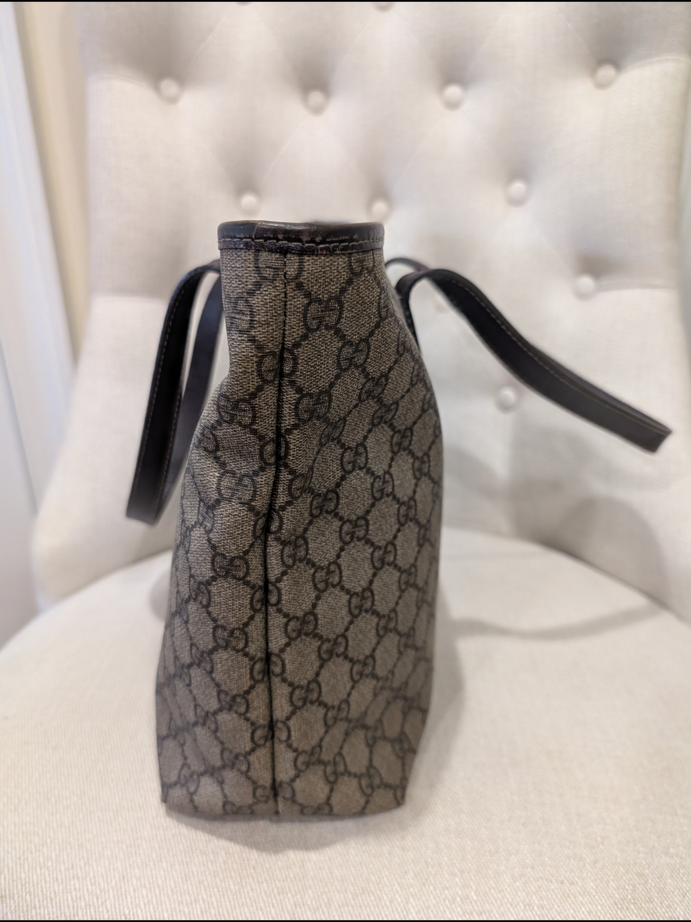 Gucci Monogram Canvas Tote in Beige/Brown - Picture 9 of 13
